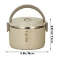 thumbnail image 3 of Stainless Steel Insulated Lunch Box - 1000ML Leakproof Bento Box with Removable Inner Liner Double Lid Soup Container Microwave Safe Keeps Food Warm for 3 Hours White/Coffee Options, 3 of 9