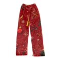 thumbnail image 4 of Women's Christmas Printed Plush Pants, Full Length Long Trousers for Winter Casual Wear, Soft and Warm Fleece Material with Festive Design for Women,Red,L, 4 of 4