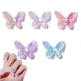 thumbnail image 1 of 120 piezas de adornos de mariposa para uñas, color polar, doble capa, mariposa rosa, azul, naranja, transparente, morado, mariposa, adornos para decoración de uñas en 3D, 1 of 8