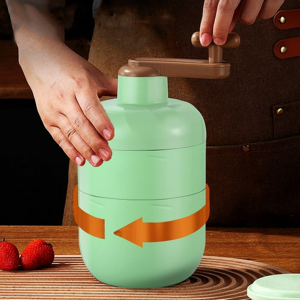 CaiYueKe Manual Ice Crusher Shaver Machine with Ice Box Stainless Steel Blade Hand Crank Shaved Ice Maker for Home Cocktails Slushies Snow Cones Kitchen Bar