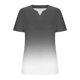thumbnail image 3 of Mujeres Tops Casual V-Cuello Impreso Oversized Mangas Cortas Camiseta Top, Poliéster Verano Primavera, 3 of 5