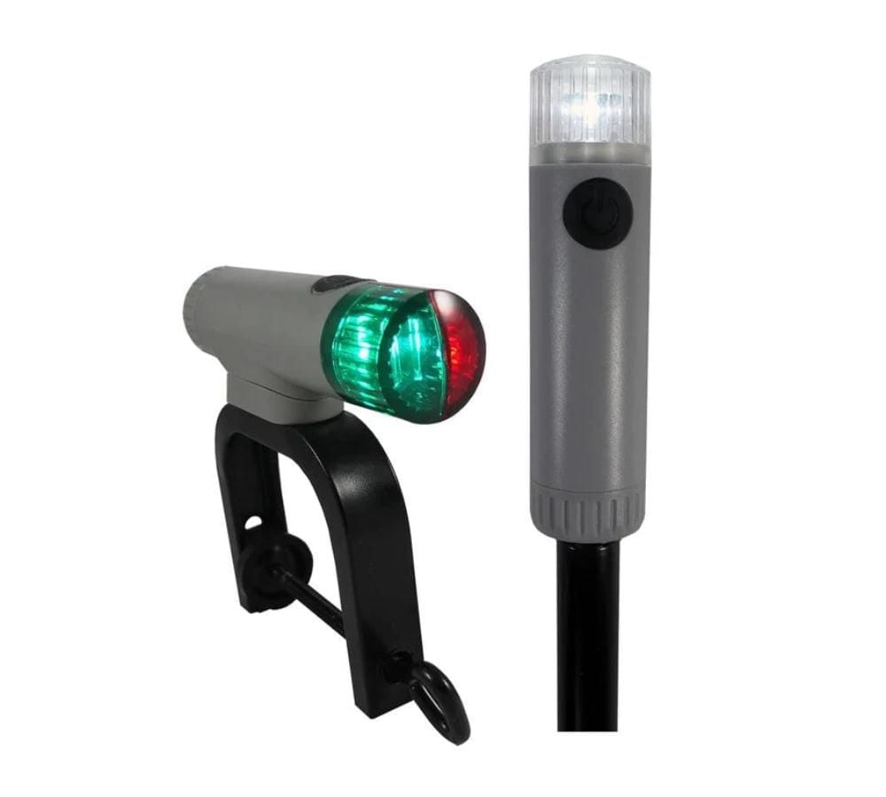 Ensemble de feux de navigation portables à pince à LED pour la proue et la poupe, fonctionnant sur batterie, faible consommation d'ampérage, double support inclus, solution d'éclairage marin polyvalen