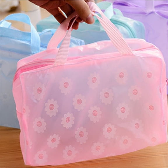 Large Capacity Travel Toiletry Cosmetic Bag for Women with Floral Design Durable Makeup Organizer Storage Pouch