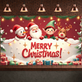 thumbnail image 2 of Festive Design Christmas Banner Holiday Decoration Santa Claus Snowman Christmas Tree for Holiday Celebration Indoor Party Decoration, 2 of 9