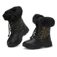 thumbnail image 2 of Bacca Girls Anti-Slip Snow Boots Black Glitter Warm Faux Fur-Lined Winter Boots 2M, 2 of 8