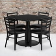 thumbnail image 2 of Bowery Hill Square Laminate Table Set In Black Top Black Vinyl Seat, 2 of 2