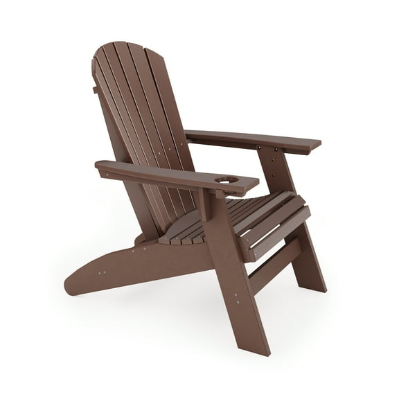 CoSoTower Brown Adirondack Chair – Sturdy Hdpe Poly Lumber for Poolside, Patio, and Garden Relaxation