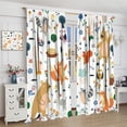 thumbnail image 4 of Kids Blackout Curtains,Each Panel W21 x 63" L,Baby Room Cartoon Forest Animal Cute Bear Fox Rod Pocket Curtains for Boys Girls Bedroom Living Room Nursery Window Drapes 2 Panel Set 42" x 63", 4 of 6