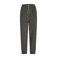 thumbnail image 3 of QATAINLAV Womens Sherpa Fleece Sweatpants Winter Clothes Warm Plush Lounge Pajamas Pant Baggy Cinch Bottom Joggers Soft Cozy Fuzzy Sleepwear with Pocket, Dark Gray, XXL, 3 of 9
