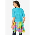 thumbnail image 2 of Roaman's Women's Plus Size Cropped Pointelle Short Sleeve Cardigan Sweater, 2 of 5