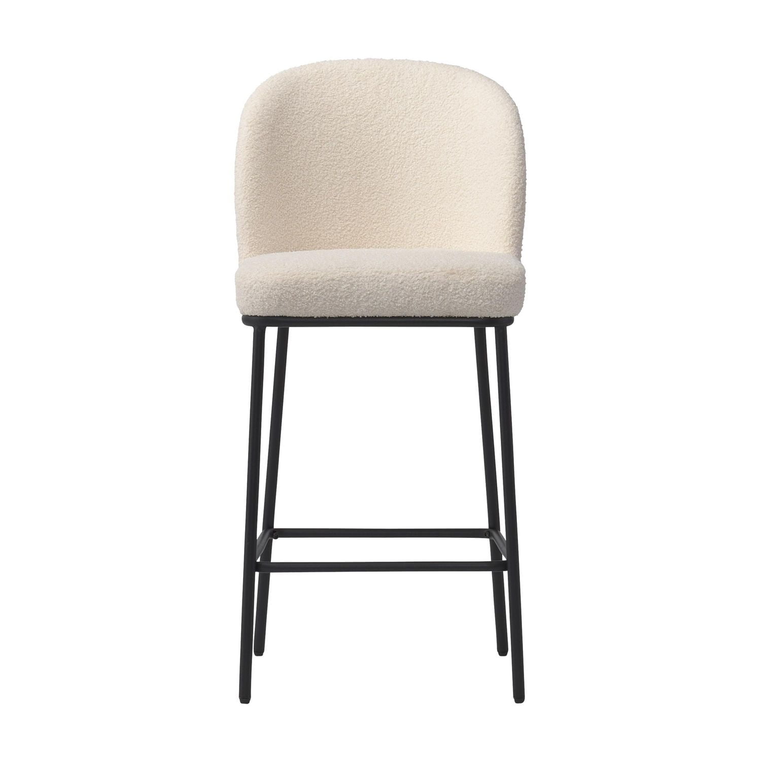 Lot de 2 tabourets de bar d'intérieur modernes et rembourrés en tissu bouclé de luxe Addison de CorLiving