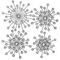 thumbnail image 2 of Black Metal Starburst Wall Sculpture Set of 4 Home Decor Accent, 2 of 6