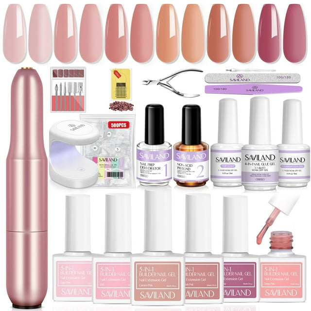Kit de gel para uñas Builder SAVILAND con taladro para uñas, 6 colores, 10 ml