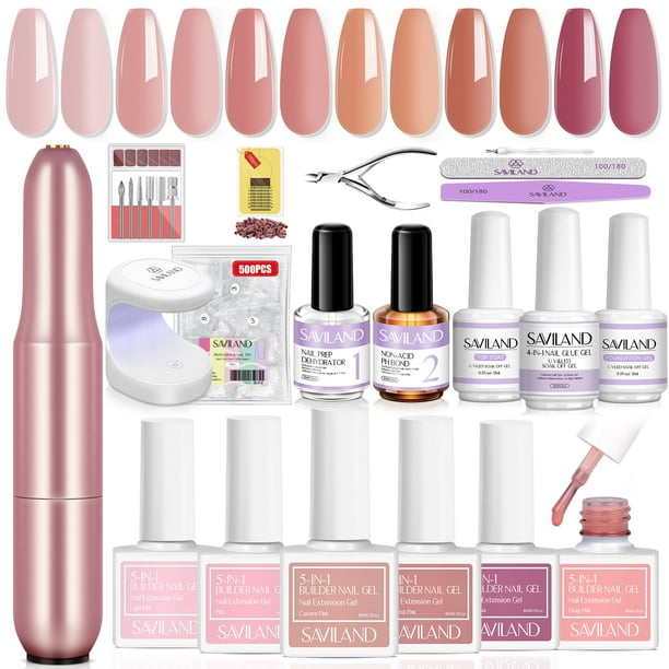 Kit de gel para uñas Builder SAVILAND con taladro para uñas, 6 colores, 10 ml