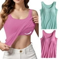 thumbnail image 2 of Womens Cotton Camisole Adjustable Camisole With Frame Bra Stretch Undershirt, 2 of 6