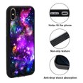 thumbnail image 2 of WIRESTER Shockproof Soft Rubber Cover Case for Apple iPhone X, Purple Nebula Galaxy, 2 of 5