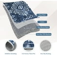 thumbnail image 5 of Hasoo Indoor Blue Area Rugs 6' x 9' Rug for Dining Room Washable Modern Rhomboid Carpet, 5 of 7