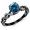 Black,Blue,Gold, variant on 0.8 to 3.3 Carat 14K Black Gold Classic Side Stone Pave Set With Milgrain Diamond Engagement Ring with a 0.5 Carat Blue Diamond Center (Heirloom Quality) 0.8 Carat Size: 7
