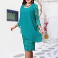 thumbnail image 5 of Vestido Formal Vestido ajustado con cuello redondo Vestido de cóctel elegante para mujer Traje de vacaciones de color sólido Ygjytge Verde T S para Mujer, 5 of 5