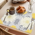 thumbnail image 3 of Yellow White Flowers Placemats Set of 4 Retro Rustic Watercolor Wild Floral Place Mats Indoor Wipeable Table Mats Washable Cloth Dining Table Placemats for Kitchen Holiday Party Home Decor 13x19 Inch, 3 of 9