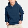 thumbnail image 7 of Ltctricy Hoodies for Boys Girls Comfy Hooded Sweatshirt Solid Color Long Sleeve Shirts Kids Pullover Tops with Pockets(Navy,7-8 Years), 7 of 7