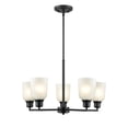 thumbnail image 5 of Millennium Lighting Inc Millennium Lighting Amberle in Brushed Nickel or Matte Black 5 Light Chandelier with Frosted White Shades Matte Black Painted, 5 of 7