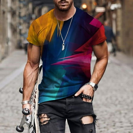 

Novelty T-Shirts for Men Men s T-Shirts Printed Silm Fit Fashion Hip Hop Summer Short Sleeve Casual Tees Blouse Tops