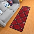 thumbnail image 5 of Red Geometric Flower Runner Rug for Hallways Kitchen Non Slip 2'x 6' Washable Hall Carpet for Bedroom Entryway Laundry Room, 5 of 7