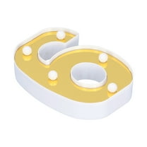 Ailao Gold Number 6 Sign Lamp LED Decorative Light For Wedding Birthday Party Holiday Decor Warm White,Sign Light,Number Light