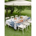 thumbnail image 3 of Blue Coastal Outdoor Tablecloth - 60x102 Inch Rectangle Dining Table Cover, Summer Beach Starfish Weeping Eucalyptus Waterproof Outdoor Table Cloth with Umbrella Hole & Zipper for Picnic/Patio/Party, 3 of 7