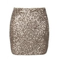 thumbnail image 6 of PrettyGuide Women's Sequin Skirt Stretchy Bodycon Sparkle Mini Skirt Night Out, 6 of 7