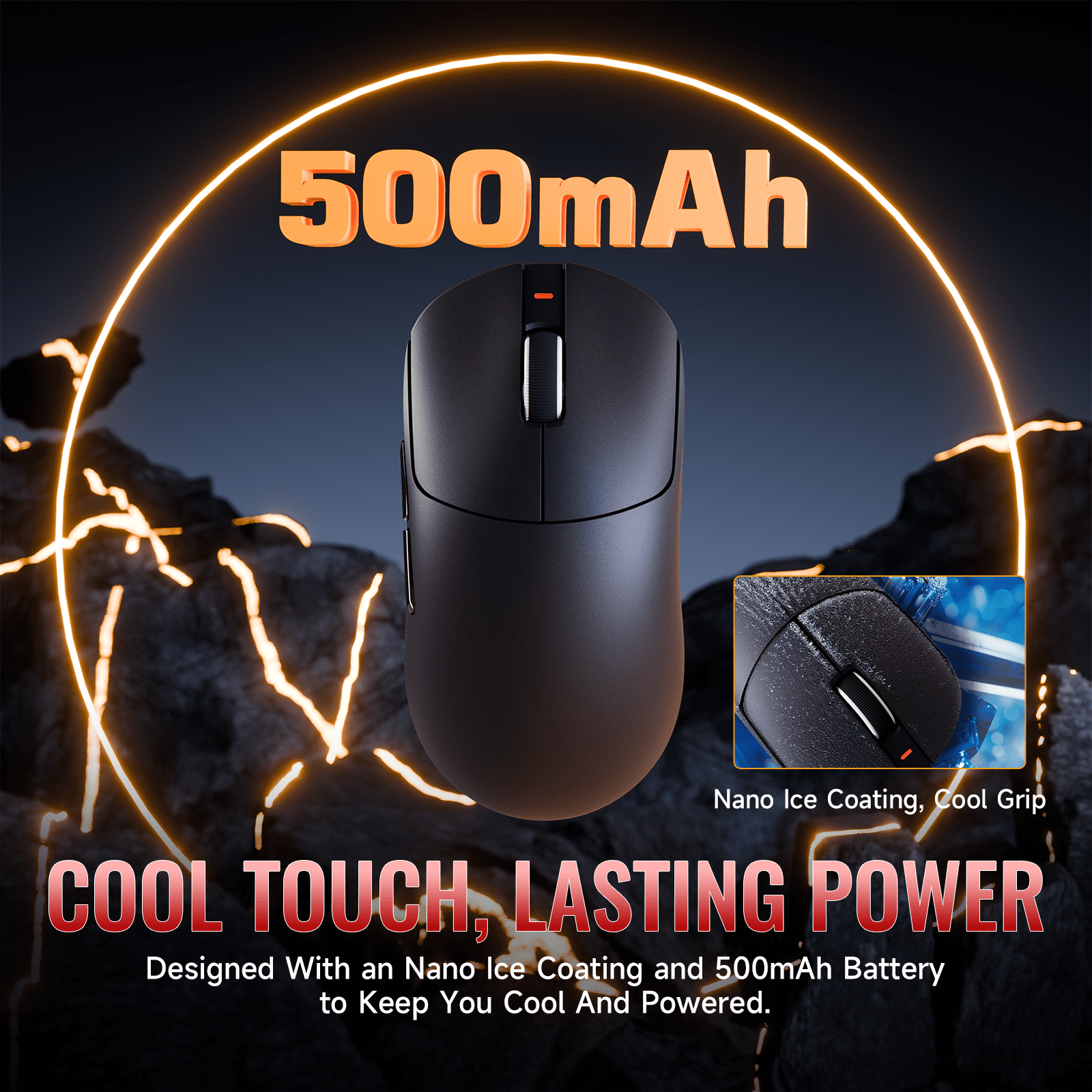 ATTACK SHARK X8ULTRA Mouse for Large Hand, Nordic52840 MCU, 55g SUPERLIGHT, PixArt PAW3950MAX Gaming Sensor, DPI up to 42000, Ice-Cool Nano Coating, BT/2.4G Wireless/Wired, 500mAh Battery (Black)
