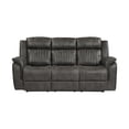 thumbnail image 6 of Bento 84 Inch Dual Manual Recliner Sofa- Brownish Gray Polished Microfiber, 6 of 6