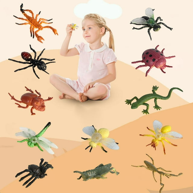 Ensemble de Jeu de 12 Figurines Réalistes d'Animaux pour Éducatif -12 Pcs-C