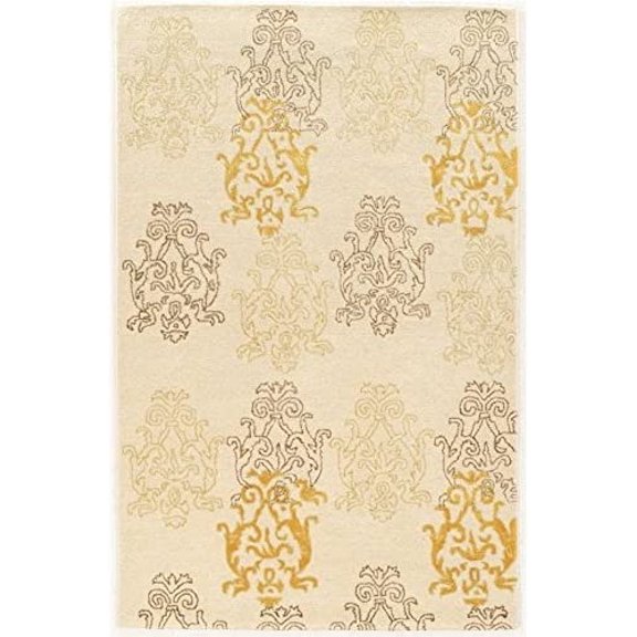 Riverbay Furniture 2' x 3' Hand Tufted Rug in Ivory and Gold