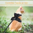 thumbnail image 3 of Scat Harness Small Dog Leash Adjustable Kitten Harness Black Reflective Cat Harness Collar Breathable Vest For Rabbit, European Cat, Maine Coon, Persi, 3 of 4