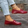 thumbnail image 5 of Women's Penny Loafers Slip On Round Toe Comfortable Driving Shoes Casual Non Slip Work Ballet Flats Business Dress Shoes Red Size 6.5, 5 of 7