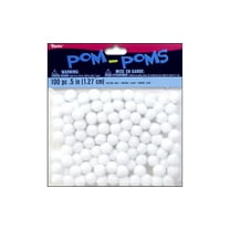 Darice 10174-10 Acrylic Pom Poms 0.5" 100/Pkg White