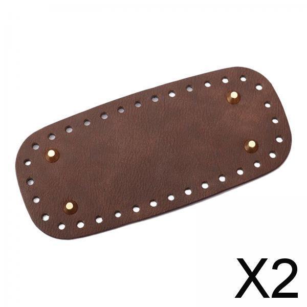 2 Almohadillas Inferiores Para Bolso De Crochet Con Agujeros Para Hacer Tú Mismo, Base Inferior Para Bolso, De Piel Sintética, 9 X 20 Cm