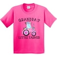 thumbnail image 3 of Inktastic Grandpa's Little Farmer Pink Tractor and Flowers Youth T-Shirt, 3 of 5