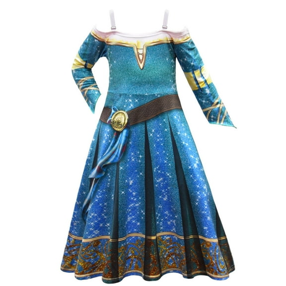 Girls Scottish Highland Princess Costume Dress Halloween Fancy-Dress 6-11Y
