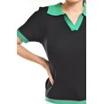 thumbnail image 4 of Blusa acanalada tipo polo Roman Fashion /Juvenil, 7280 (Negro) negro M, 4 of 5