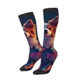thumbnail image 2 of Bingfone Compression Socks for Women and Men Long Socks for Running Athletic Cycling Nurse-Starry Sky White Cloud Puppy, 2 of 8