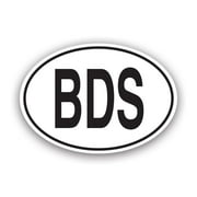 BDS Barbados Country Code Oval Sticker Decal - Self Adhesive Vinyl - Weatherproof - Made in USA - barbadian country code euro ovals