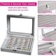 thumbnail image 2 of Soporte para anillos, expositor de terciopelo gris con tapa, soporte para anillos, caja de almacenamiento portátil para anillos para mujer, caja de almacenamiento de joyas para aparatos ortopédicos, 2 of 5