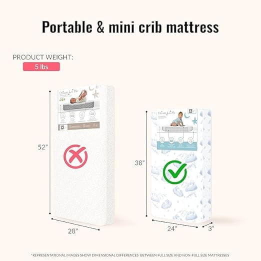 Holly 3 inch Fiber Portable/Mini Crib Mattress