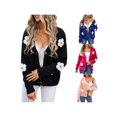 thumbnail image 3 of Michellecmm  Women Knit Sweaters Casual Cute Crochet Flower Button up Cardigans, 3 of 9