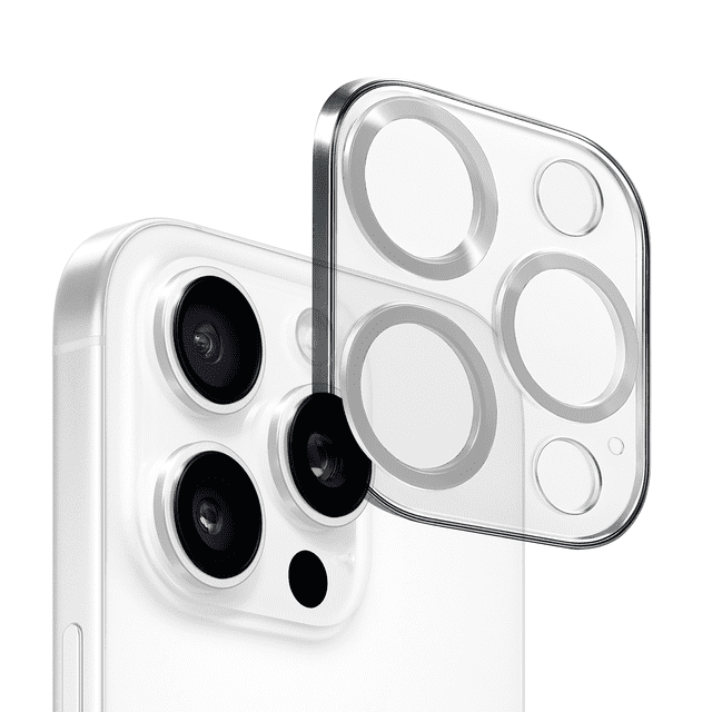 Mica de Cámara Cristal Deluxe 2mm para iPhone 14 Pro / 14 Pro Max – Protección Vidrio Templado Plateado, Alta Claridad y Ajuste Perfecto