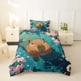 thumbnail image 2 of Erosebridal Cute Capybaras Twin Bedding For Children,Pink Cherry Blossoms Duvet Cover Set For Kids Boys Girls,2pcs,No Comforter,Lightweight Room Decor, 2 of 6
