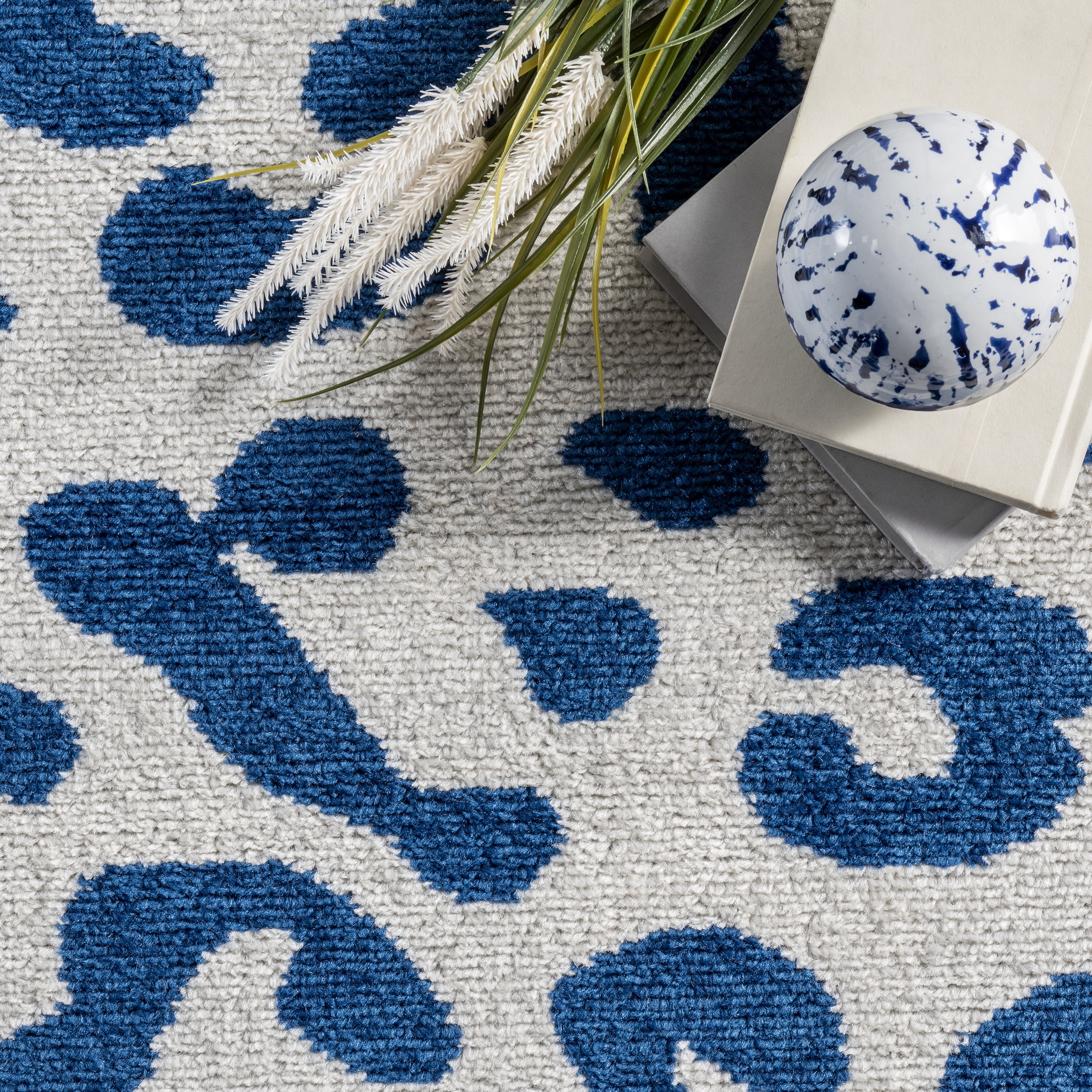 nuLOOM Print Leopard Area Rug, 4' x 6', Blue